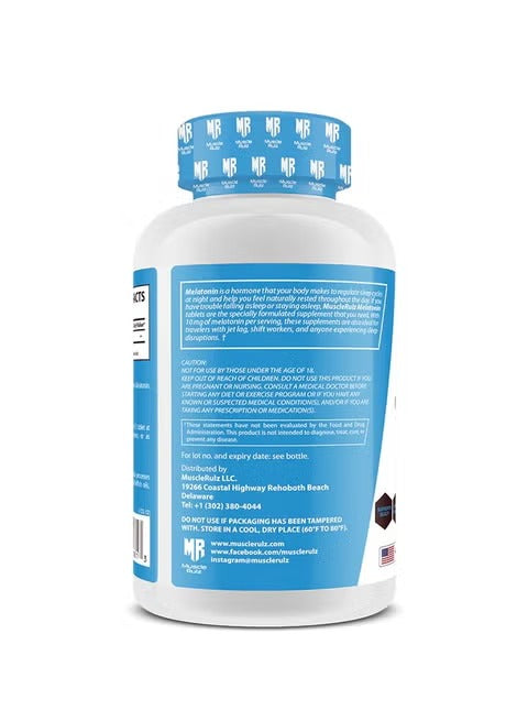 Muscle Rulz Melatonin 10mg – 100 Tablets | Natural Sleep Support | Fast-Acting Sleep Aid | Non-Habit Forming
